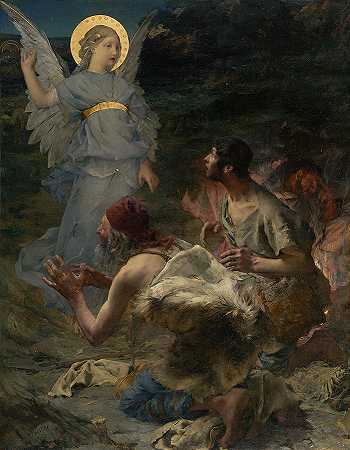 给牧羊人的通告`The Annunciation to the Shepherds by Jules Bastien-Lepage