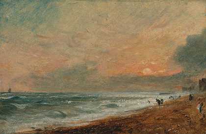 霍夫海滩`Hove Beach (1824~1828) by John Constable
