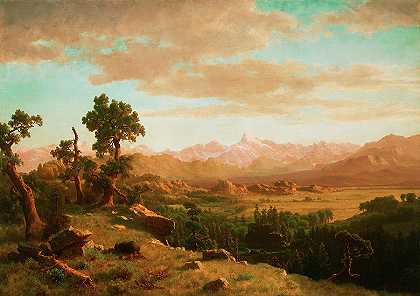 风河国家`Wind River Country by Albert Bierstadt