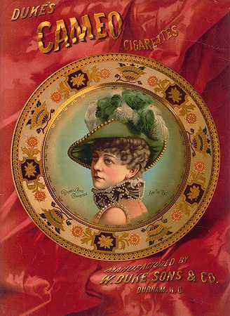 杜克s cameo香烟，制造`Dukes cameo cigarettes, manufactured by W. Duke Sons & Co. (1890) by W. Duke Sons & Co.