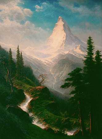 马特洪峰`The Matterhorn by Albert Bierstadt
