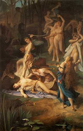 俄耳甫斯之死`Death Of Orpheus (1866) by Émile Lévy
