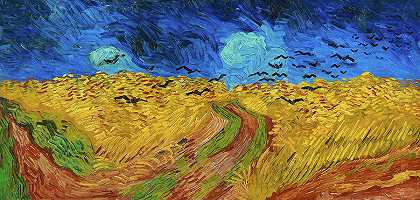 麦田群鸦`Wheatfield with Crows by Vincent van Gogh