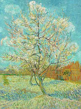 粉红桃树`The Pink Peach Tree by Vincent van Gogh