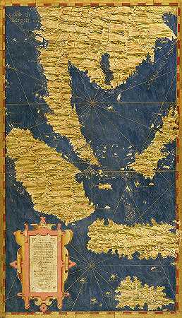 中南半岛与印度尼西亚主要岛屿`Indochinese Peninsula and major islands of Indonesia by Italian painter of the 16th century