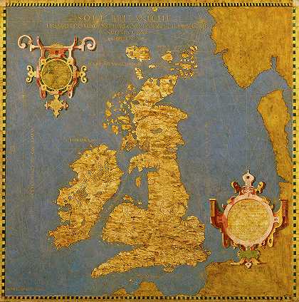 伟大的布雷坦和爱尔兰`Great Bretain and Ireland by Italian painter of the 16th century