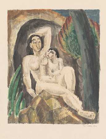 母子`Mother and Child (1920) by Max Weber