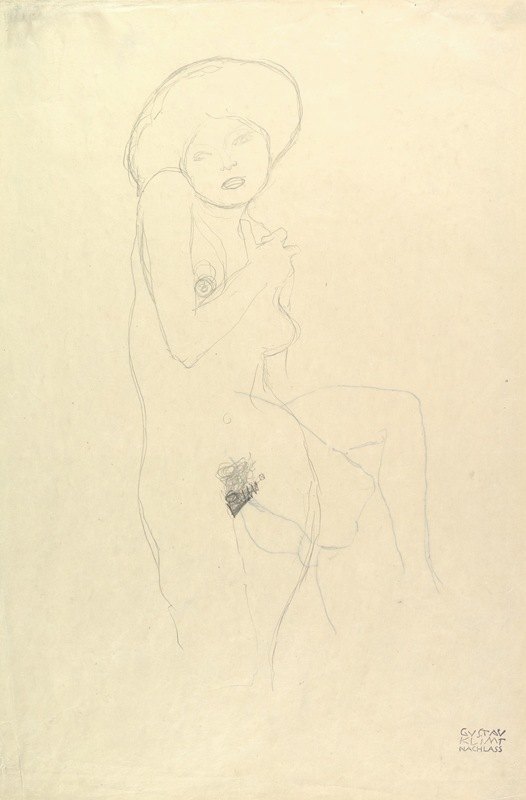 裸体站立`Standing Nude (1906–1907) by Gustav Klimt
