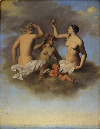 朱诺、密涅瓦和维纳斯与丘比特`Juno, Minerva and Venus with Cupid (1645 – 1680) by Toussaint Gelton