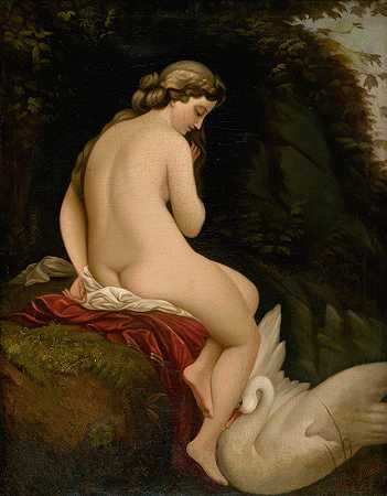 丽达和天鹅`Leda And The Swan (1862) by Alexander Nyulassy