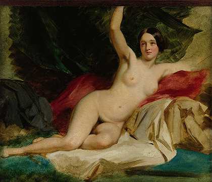 斜倚女性裸体`Reclining Female Nude by William Etty