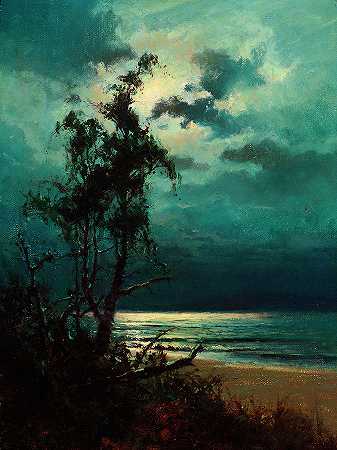 月下思考`Moonlight Reflections by Sydney Mortimer Laurence