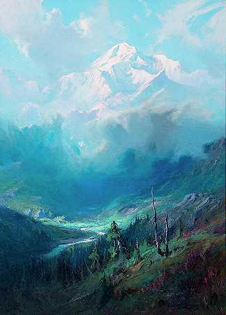 麦金利山的风暴云`Storm Clouds, Mt. McKinley by Sydney Mortimer Laurence