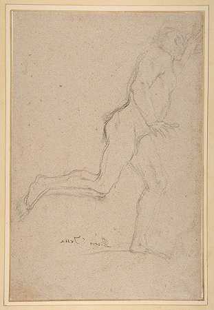 裸体青年跑步`Nude Youth Running (1612–50) by Pietro Testa