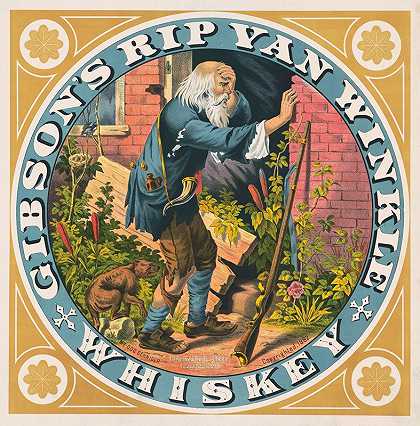 我的狗施尼德、吉布森和瑞普·凡·温克尔威士忌`My dog Schnider, Gibsons Rip Van Winkle whiskey (1882)
