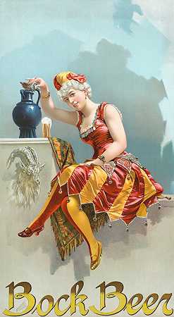 博克啤酒[嘉年华136号]`Bock Beer [carnival no. 136] (1890) by Henry Jerome Schile