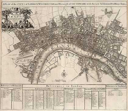 伦敦新地图`New Map of London by John Senex