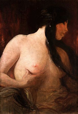 黑发`Black Tresses (1907) by Franciszek Żmurko