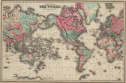 墨卡托投影中的世界`World in Mercator\’s Projection by Colton