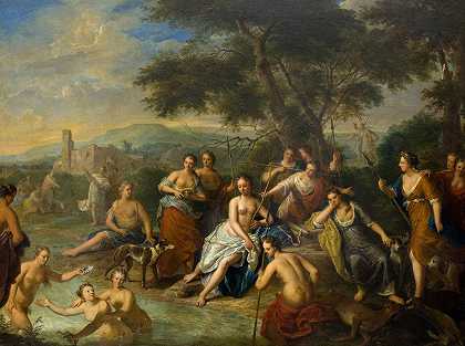戴安娜和她的仙女`Diana and her Nymphs (1663 – 1733) by Gerard Hoet