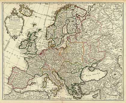 欧洲地图`Map of Europe by Guillaume Delisle