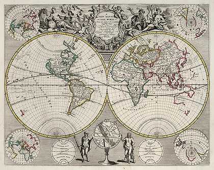 新世界地图`New Map of the World by John Senex