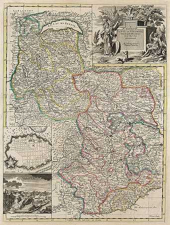 萨沃伊和皮埃蒙特的新地图`New Map of the Savoy and Piedmont by John Senex