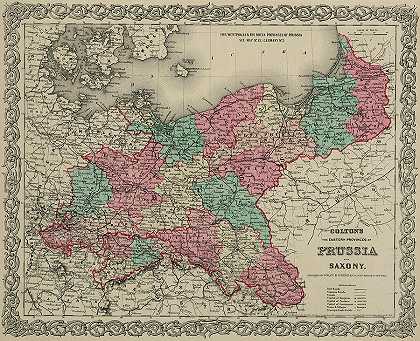 普鲁士和萨克森`Prussia and Saxony by Colton