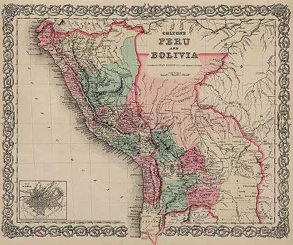 秘鲁和玻利维亚`Peru and Bolivia by Colton