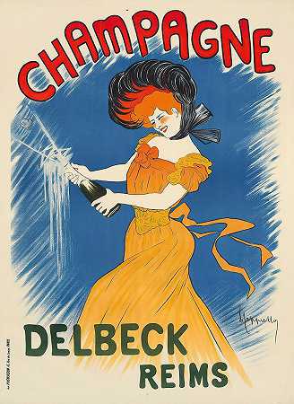 德尔贝克香槟`Champagne Delbeck (1902) by Leonetto Cappiello