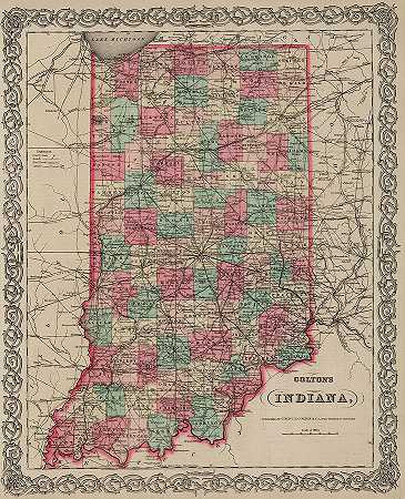 印第安纳州`Indiana by Colton