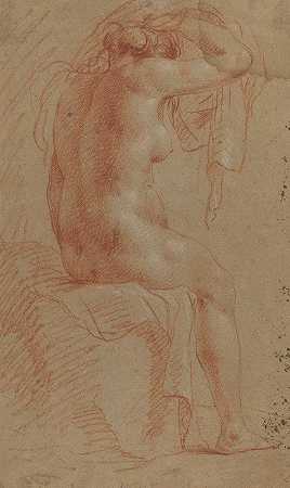 裸体女性形象（verso）`Nude Female Figure (verso) (17th century) by Italian 17th Century