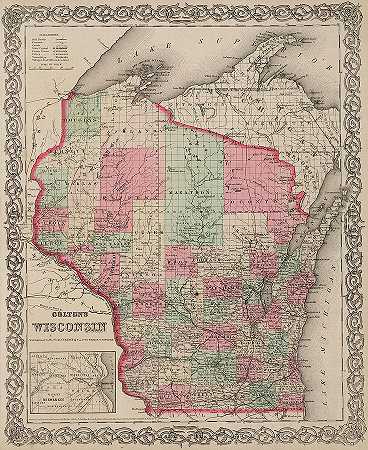 威斯康星州`Wisconsin by Colton