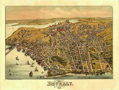 马萨诸塞州贝弗利风景`View of Beverly, Massachusetts by Greenough