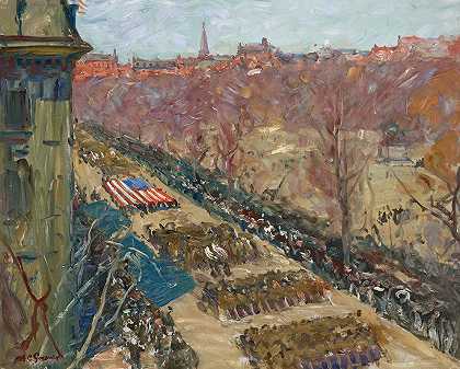 自由贷款游行`Liberty Loan Parade (1918) by Arthur Clifton Goodwin