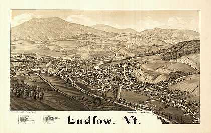 古董Ludlow，VT`Antique Ludlow, Vt by Burleigh Litho