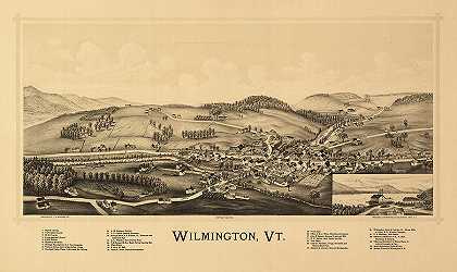 古董威明顿，佛蒙特州`Antique Wilmington, Vt by Burleigh Litho