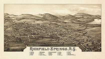 纽约州里奇菲尔德斯普林斯。`Richfield Springs, N.Y. by Burleigh Litho