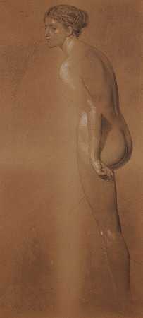 女性裸体`Female Nude (1898) by Frederick Sandys
