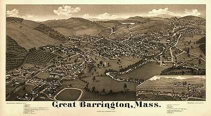 马萨诸塞州巴灵顿。`Barrington, Mass. by Burleigh Litho