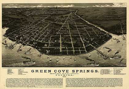 佛罗里达州克莱县县城绿湾泉`Green Cove Springs, county seat of Clay County, Florida by Norris