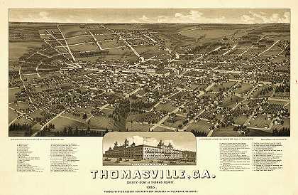 1885年，乔治亚州托马斯维尔，托马斯县县城`Thomasville, Ga. county-seat of Thomas-County 1885 by Wellge