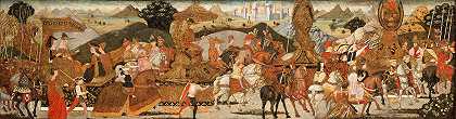 亚历山大的胜利`The Triumph of Alexander (circa 1485) by Bernardo Rosselli