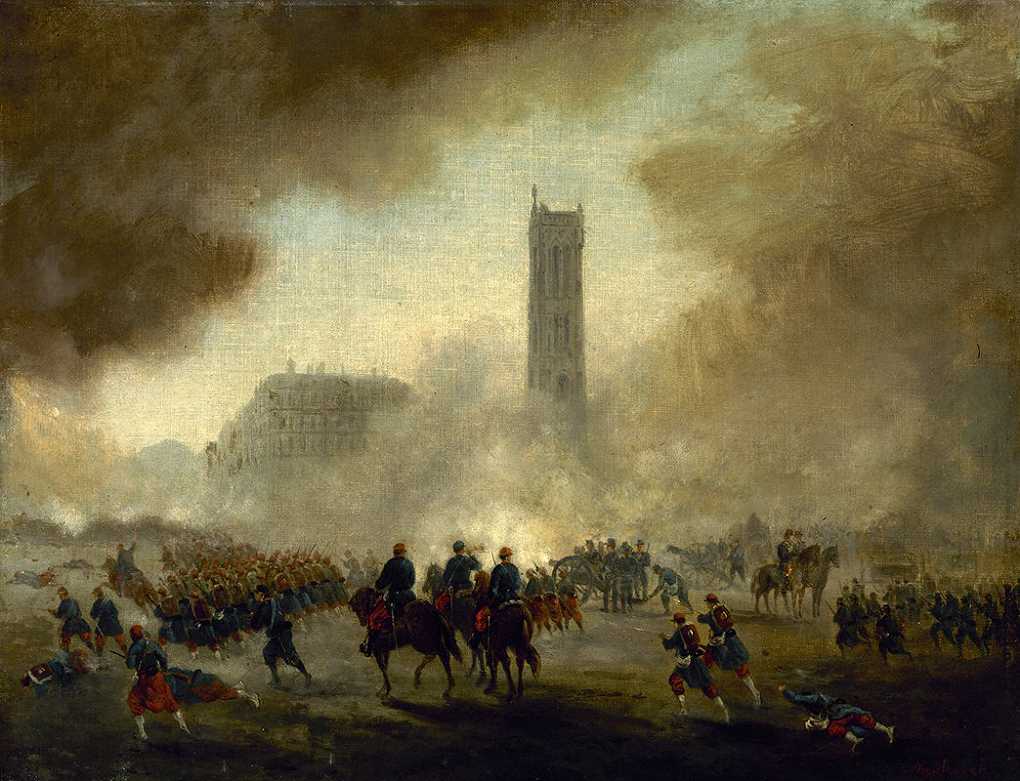 `La tour Saint`Jacques, reprise par les troupes versaillaises (1871) -