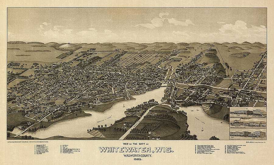 AF-View of the city of Whitewater, Wis. Walworth-County 1855