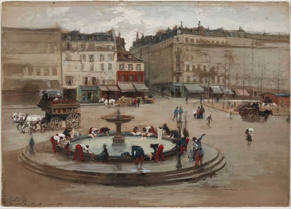 `La lessive, place Pigalle, mars 1871. (1871) -