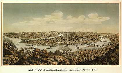 匹兹堡和阿勒格尼景观`View of Pittsburgh and Allegheny by Otto Krebs