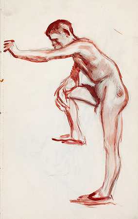 裸体男模特`Alaston miesmalli (1902 ~ 1909) by Magnus Enckell