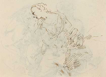 女性形象（忏悔的抹大拉）`Female Figure (Penitent Magdalene) (verso) by Donato Creti