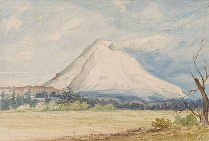 从斯泰拉科姆附近看雷尼尔山`Mount Rainier Viewed from Near Steilacoom (ca. 1854) by John Mix Stanley